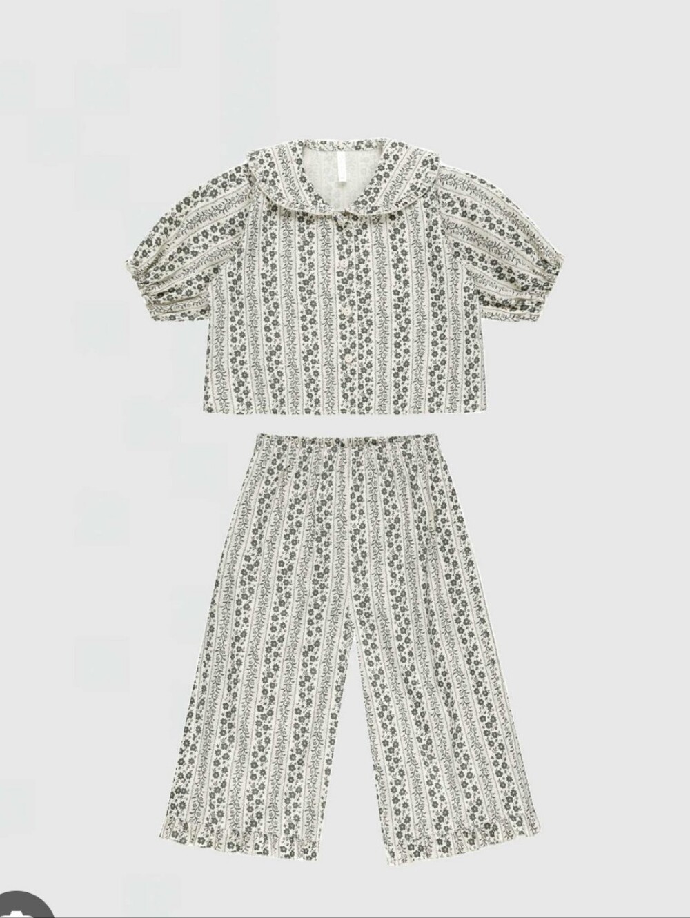 Rylee + Cru Ruffle Pajamas in Vines Floral Size 8-9